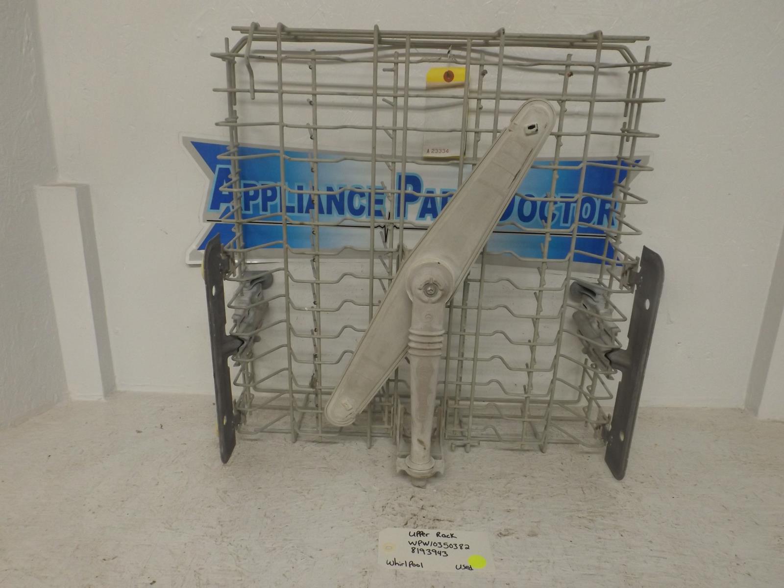 Whirlpool Dishwasher WPW10350382 8193943 Upper Rack Used Whirlpool Dishwasher WPW10350382 8193943 Upper Rack Used